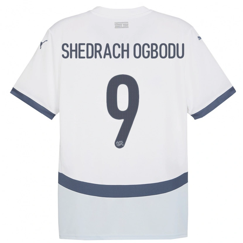 Danxen Pánské Švýcarsko Nathaniel Shedrach Ogbodu #9 Bílý Daleko Hráčské Dresy 24-26 Dres