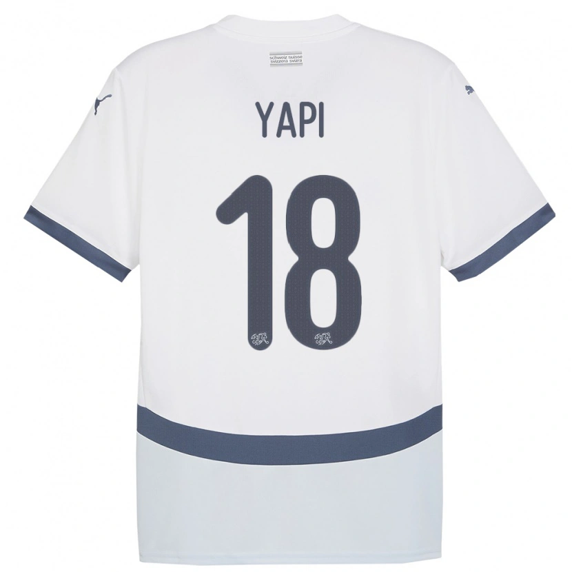 Danxen Pánské Švýcarsko Josue Yapi #18 Bílý Daleko Hráčské Dresy 24-26 Dres