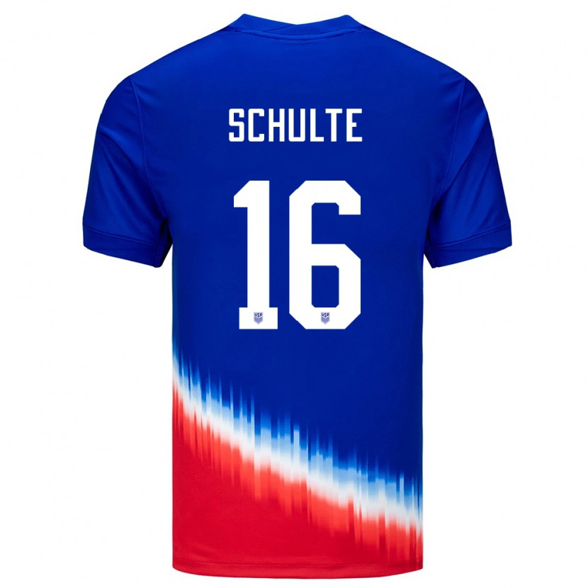 Danxen Pánské Spojené Státy Americké Patrick Schulte #16 Modrý Daleko Hráčské Dresy 24-26 Dres