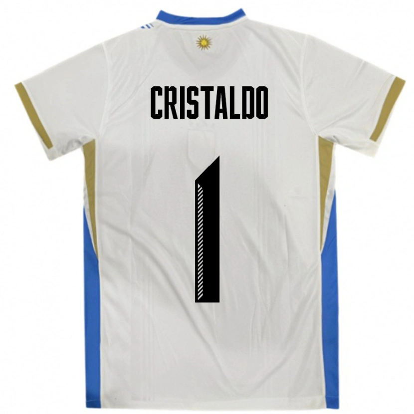 Danxen Pánské Uruguay Fabian Cristaldo #1 Bílá Modrá Daleko Hráčské Dresy 24-26 Dres