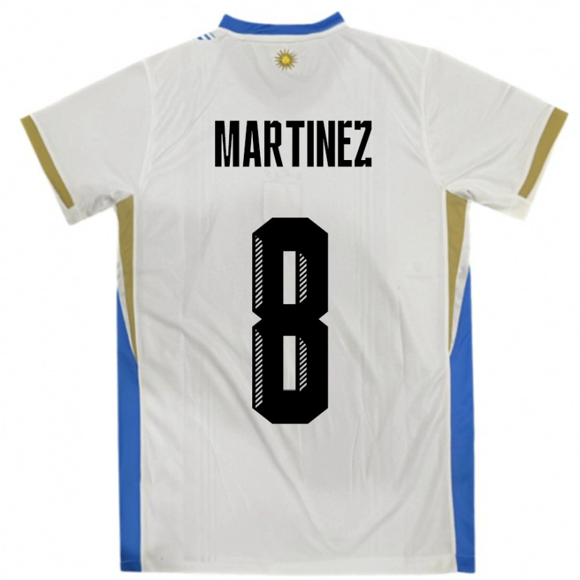 Danxen Pánské Uruguay Mauro Martinez #8 Bílá Modrá Daleko Hráčské Dresy 24-26 Dres