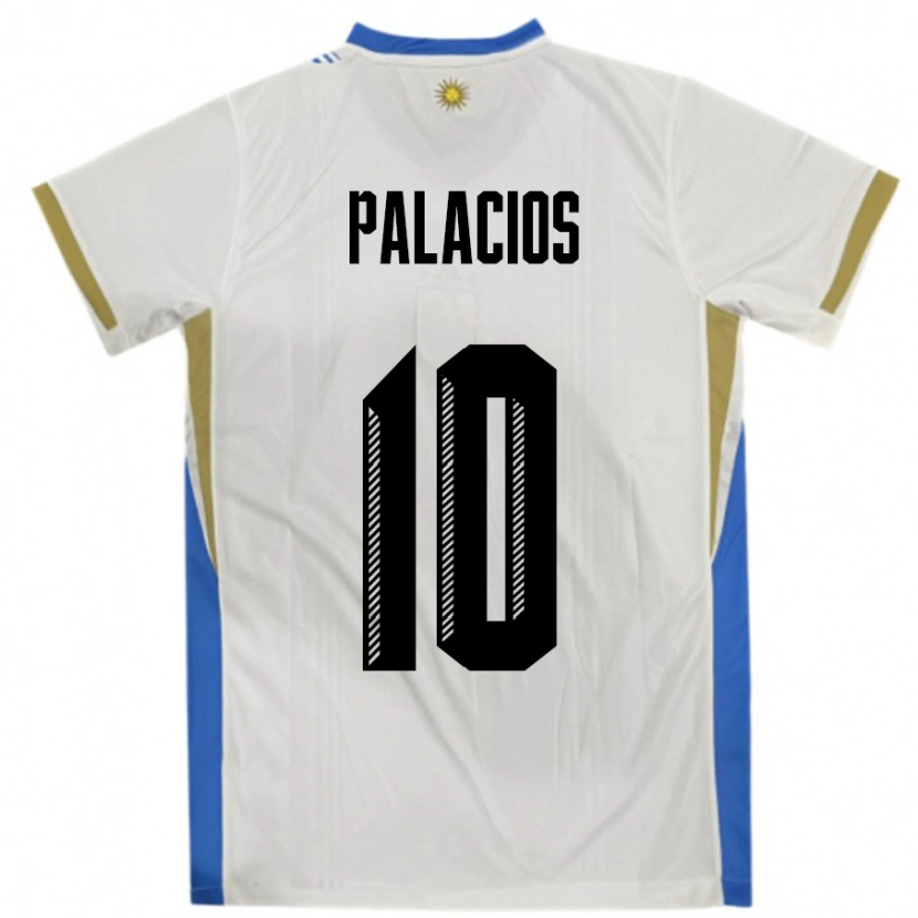 Danxen Pánské Uruguay Tiago Palacios #10 Bílá Modrá Daleko Hráčské Dresy 24-26 Dres