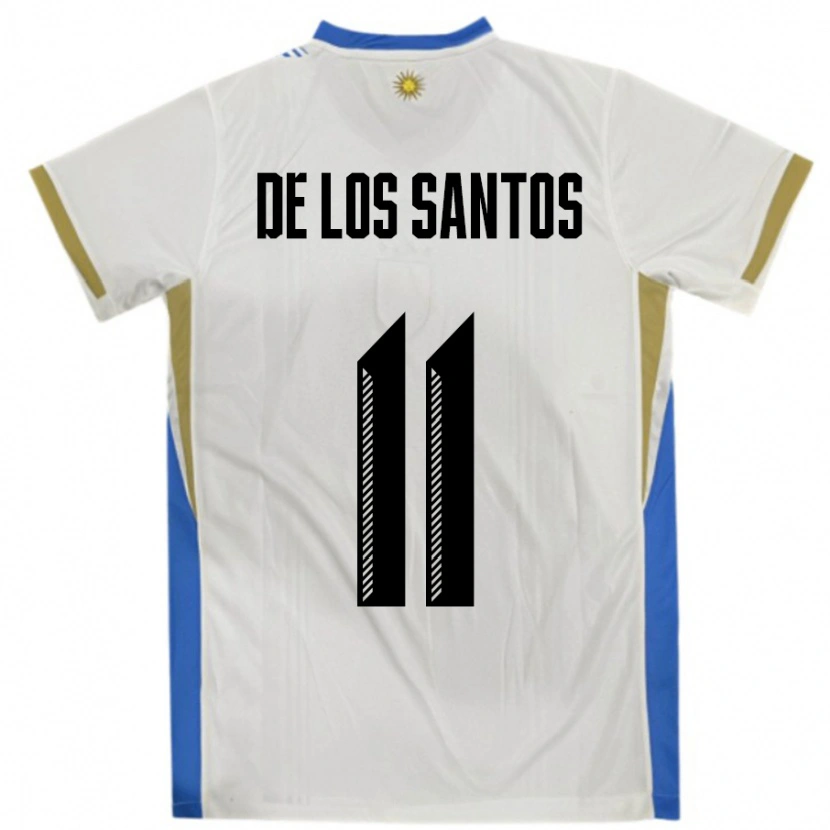 Danxen Pánské Uruguay Juan Cruz De Los Santos #11 Bílá Modrá Daleko Hráčské Dresy 24-26 Dres