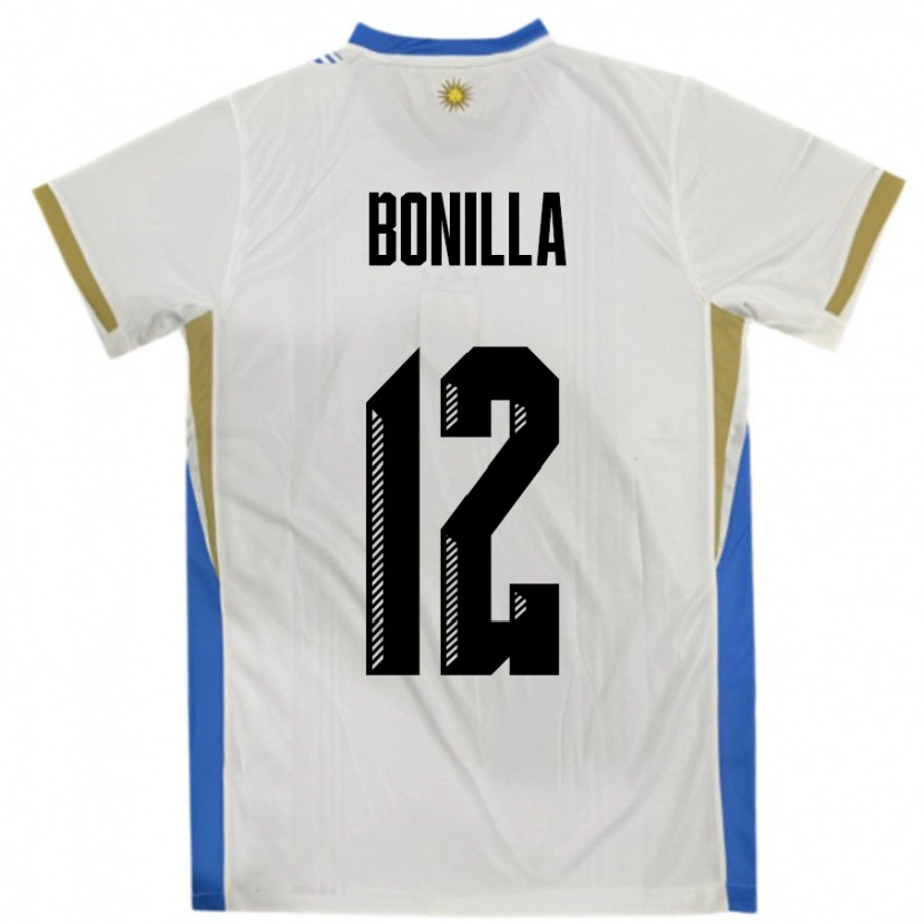 Danxen Pánské Uruguay Federico Bonilla #12 Bílá Modrá Daleko Hráčské Dresy 24-26 Dres