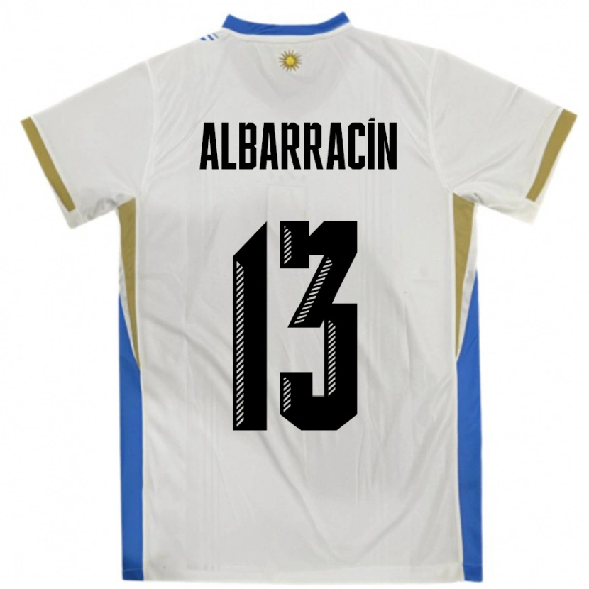 Danxen Pánské Uruguay Agustín Albarracín #13 Bílá Modrá Daleko Hráčské Dresy 24-26 Dres
