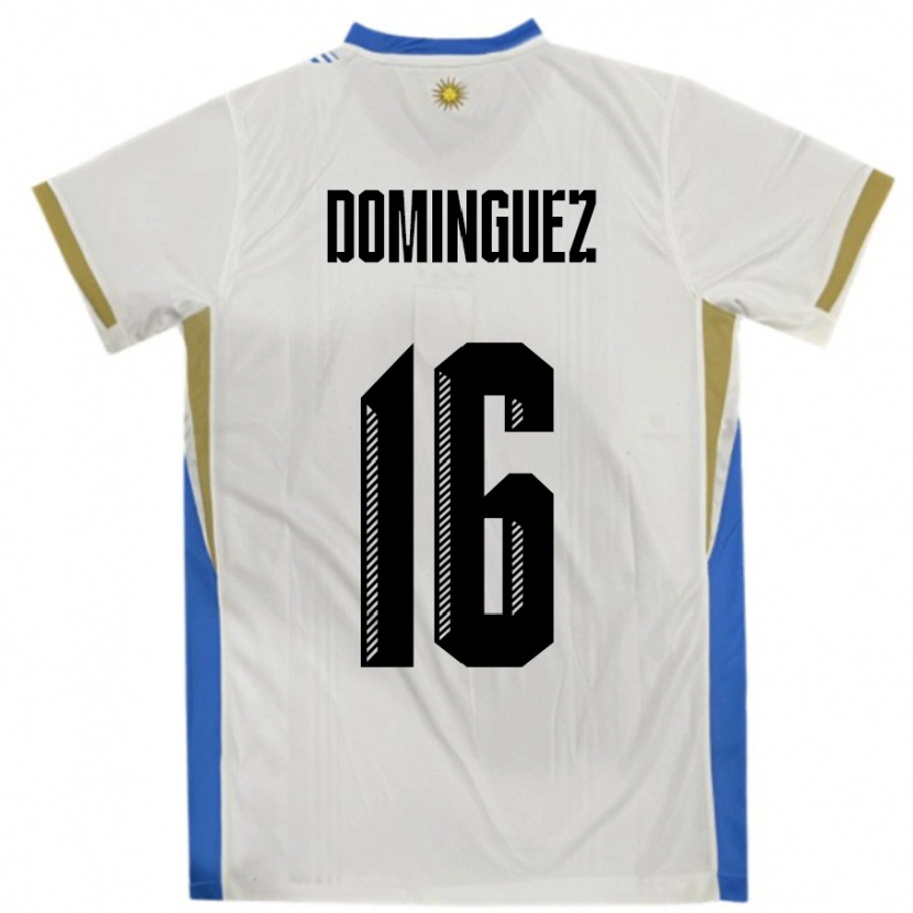 Danxen Pánské Uruguay Facundo Dominguez #16 Bílá Modrá Daleko Hráčské Dresy 24-26 Dres