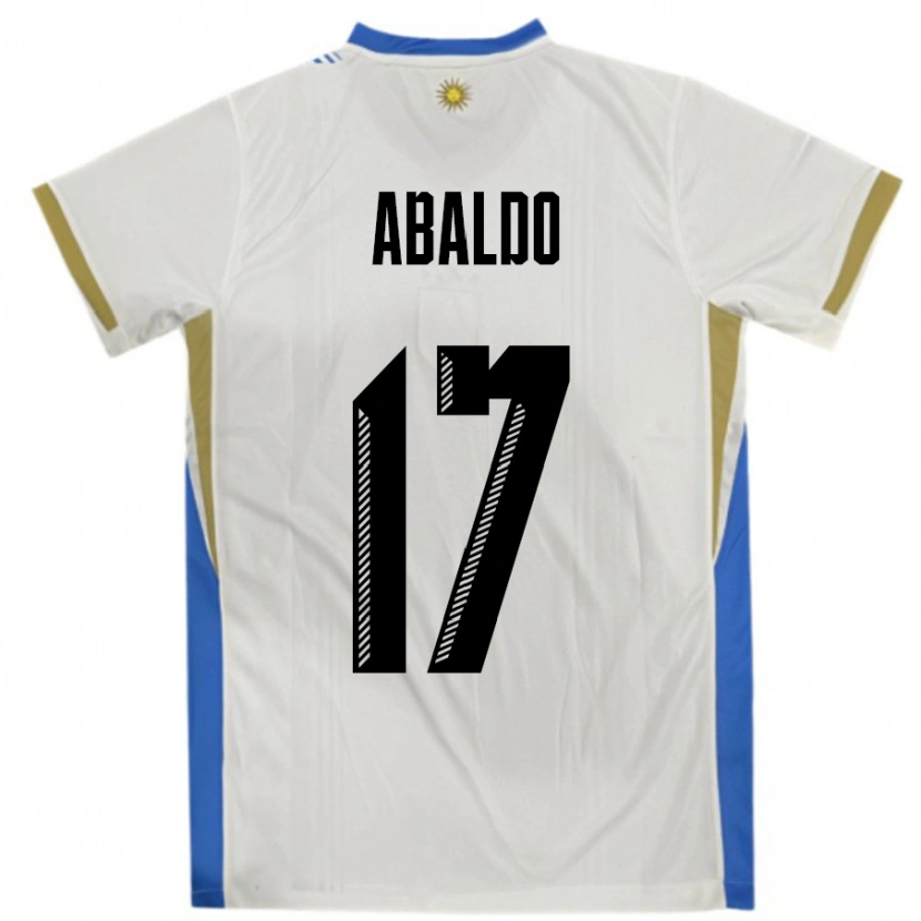 Danxen Pánské Uruguay Matías Abaldo #17 Bílá Modrá Daleko Hráčské Dresy 24-26 Dres