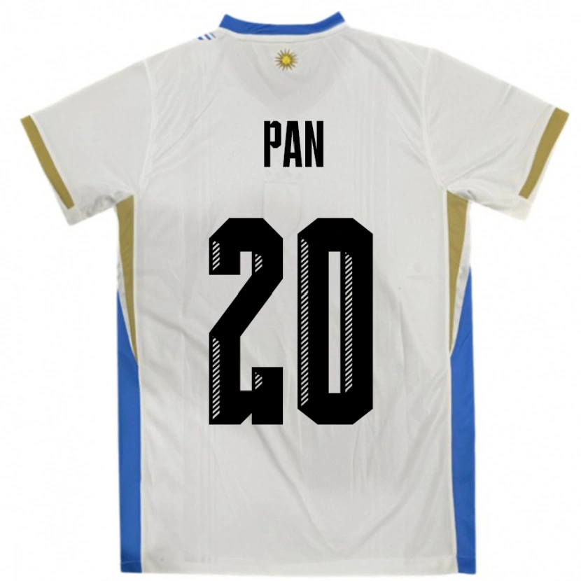 Danxen Pánské Uruguay Gonzalo Pan #20 Bílá Modrá Daleko Hráčské Dresy 24-26 Dres