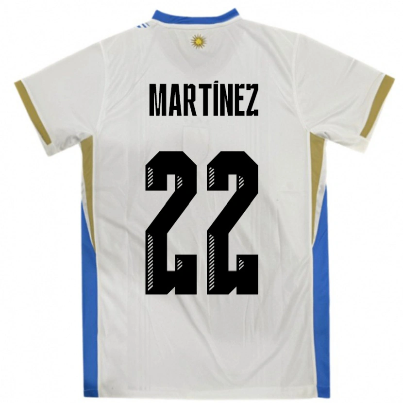 Danxen Pánské Uruguay Fredy Martínez #22 Bílá Modrá Daleko Hráčské Dresy 24-26 Dres