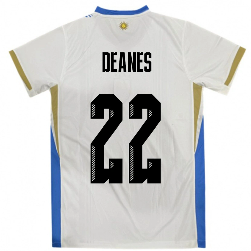 Danxen Pánské Uruguay Tiago Deanes #22 Bílá Modrá Daleko Hráčské Dresy 24-26 Dres