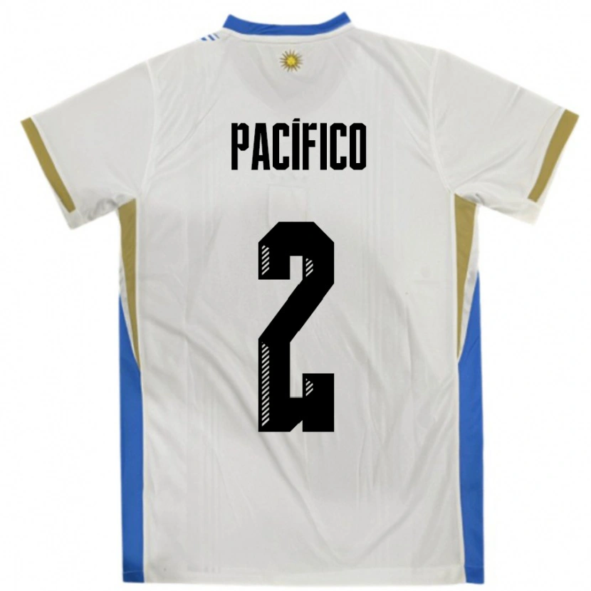 Danxen Pánské Uruguay Patricio Pacifico #2 Bílá Modrá Daleko Hráčské Dresy 24-26 Dres