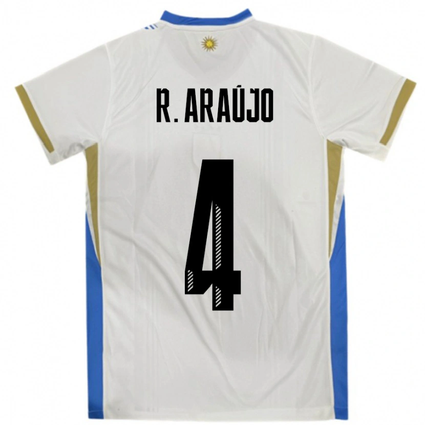 Danxen Pánské Uruguay Ronald Araujo #4 Bílá Modrá Daleko Hráčské Dresy 24-26 Dres