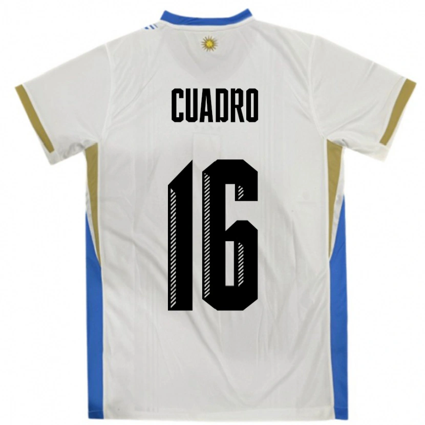 Danxen Pánské Uruguay Alexis Cuadro #16 Bílá Modrá Daleko Hráčské Dresy 24-26 Dres