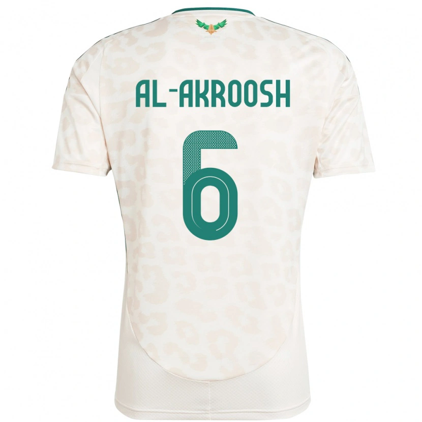 Danxen Pánské Saúdská Arábie Hassan Al-Akroosh #6 Bílý Daleko Hráčské Dresy 24-26 Dres