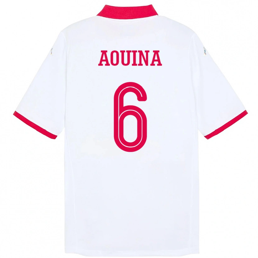Danxen Pánské Tunisko Rania Aouina #6 Bílý Daleko Hráčské Dresy 24-26 Dres