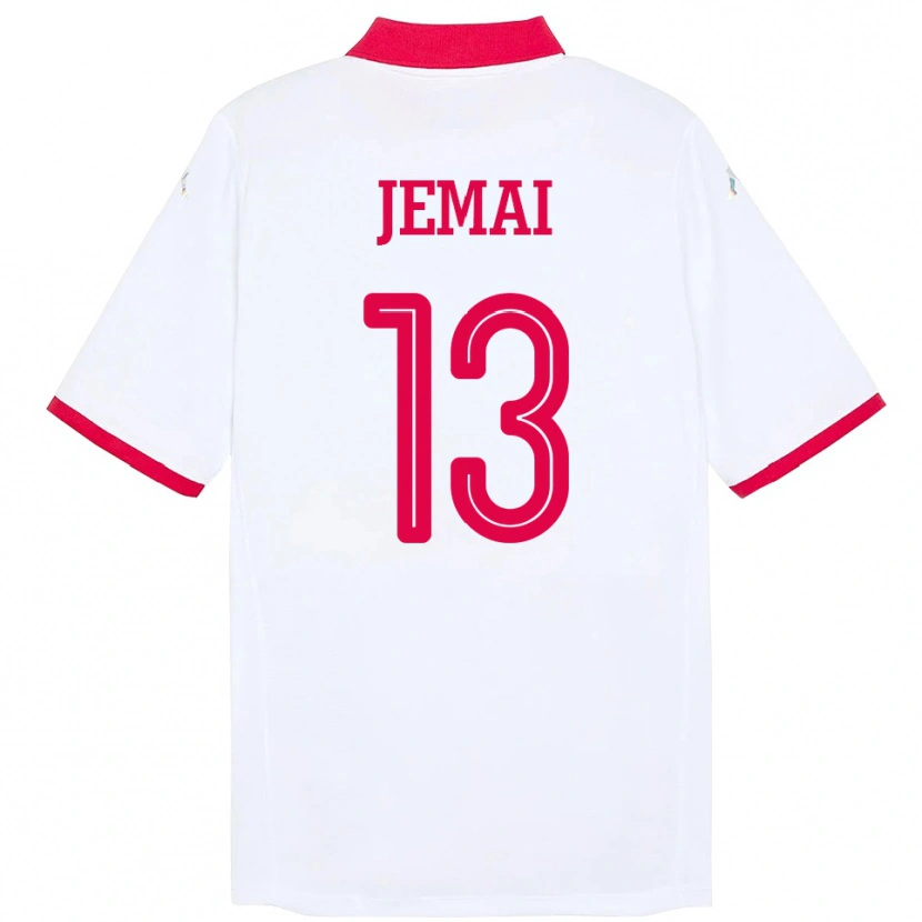 Danxen Pánské Tunisko Yasmine Jemai #13 Bílý Daleko Hráčské Dresy 24-26 Dres