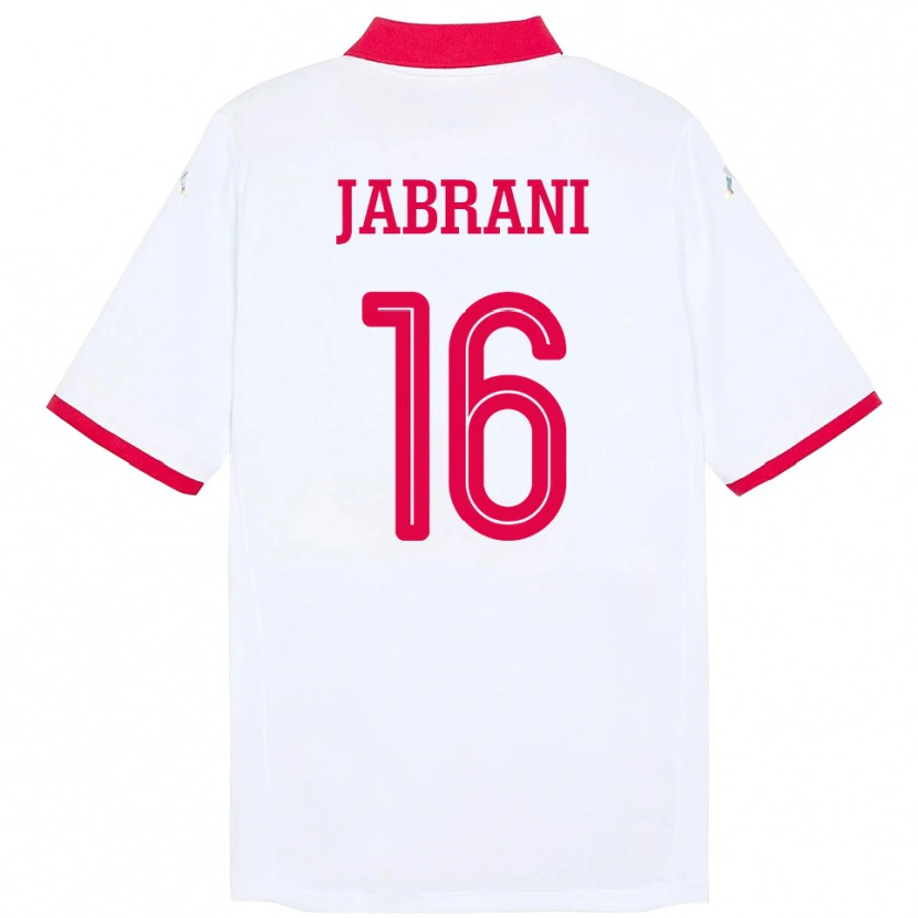 Danxen Pánské Tunisko Soulaima Jabrani #16 Bílý Daleko Hráčské Dresy 24-26 Dres
