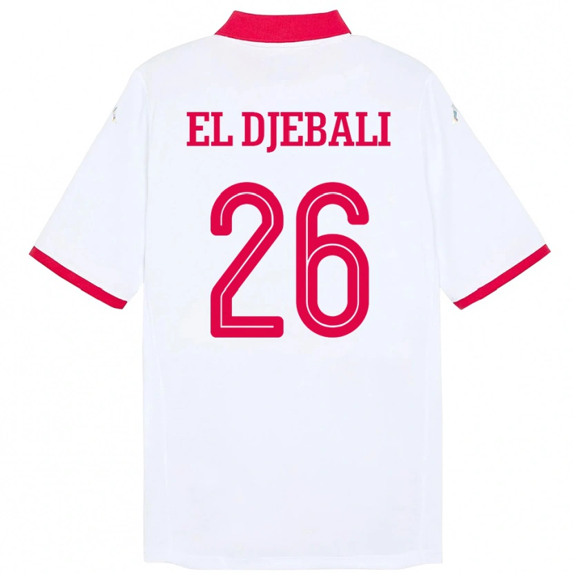 Danxen Pánské Tunisko Chaim El Djebali #26 Bílý Daleko Hráčské Dresy 24-26 Dres