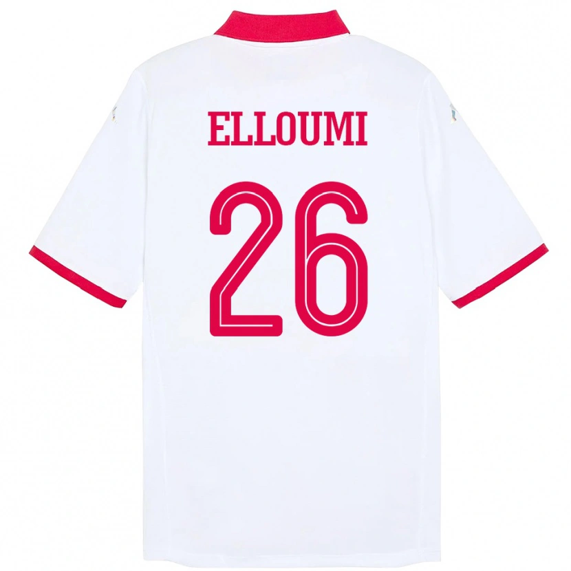 Danxen Pánské Tunisko Khalil Elloumi #26 Bílý Daleko Hráčské Dresy 24-26 Dres
