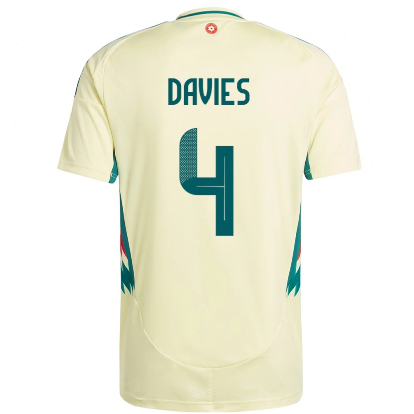 Danxen Pánské Wales Ben Davies #4 Béžově Žlutá Daleko Hráčské Dresy 24-26 Dres
