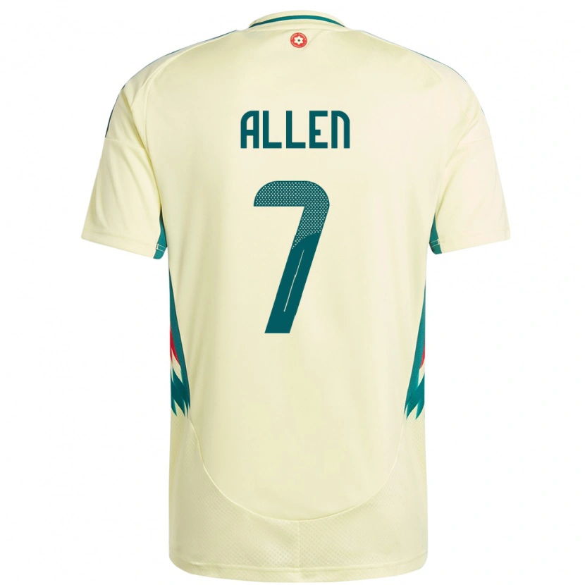 Danxen Pánské Wales Joe Allen #7 Béžově Žlutá Daleko Hráčské Dresy 24-26 Dres