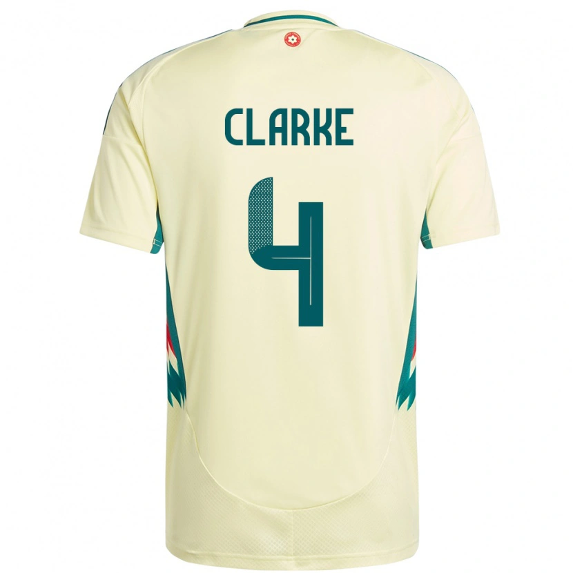 Danxen Pánské Wales Brayden Clarke #4 Béžově Žlutá Daleko Hráčské Dresy 24-26 Dres