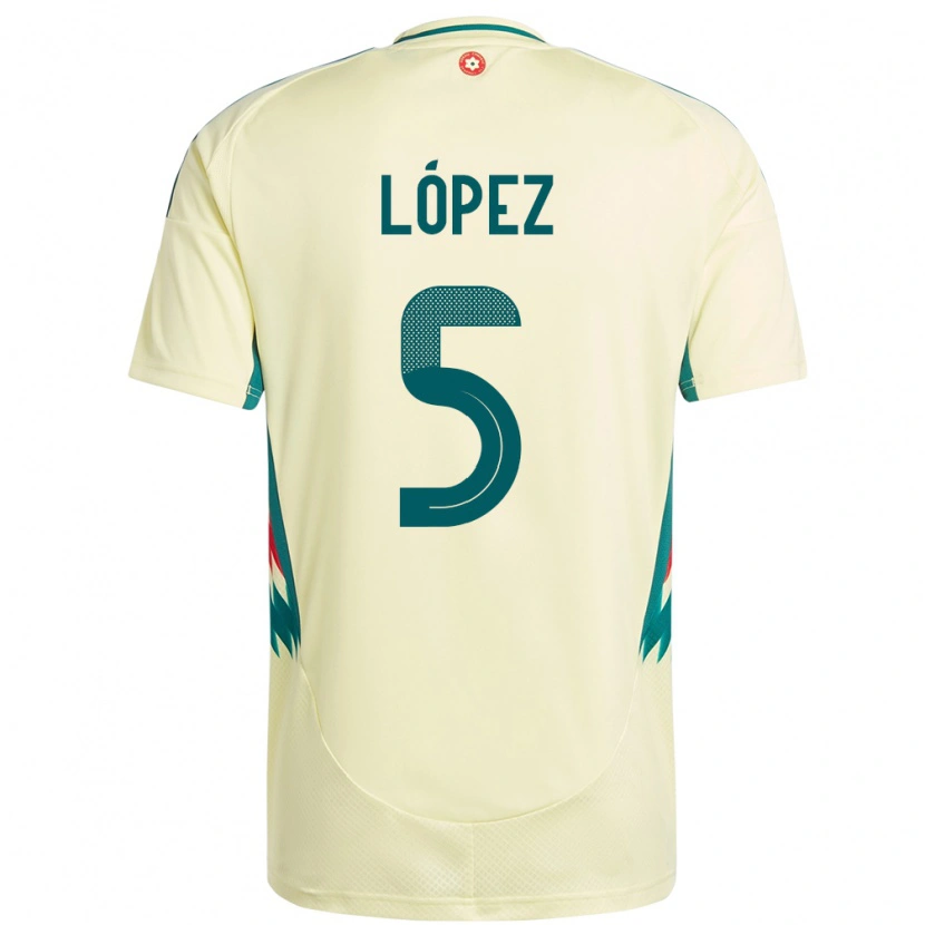Danxen Pánské Wales Pablo López #5 Béžově Žlutá Daleko Hráčské Dresy 24-26 Dres