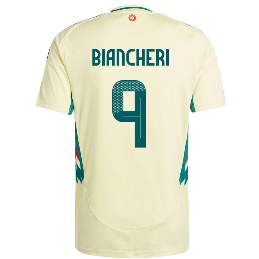 Danxen Pánské Wales Gabriele Biancheri #9 Béžově Žlutá Daleko Hráčské Dresy 24-26 Dres