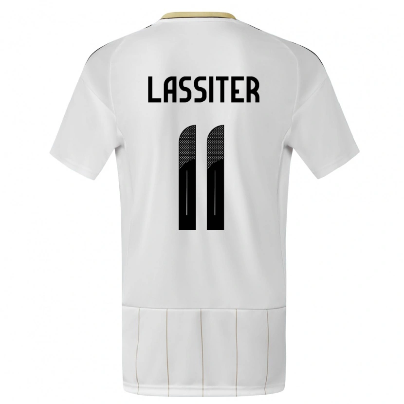 Danxen Pánské Kostarika Ariel Lassiter #11 Bílý Daleko Hráčské Dresy 24-26 Dres