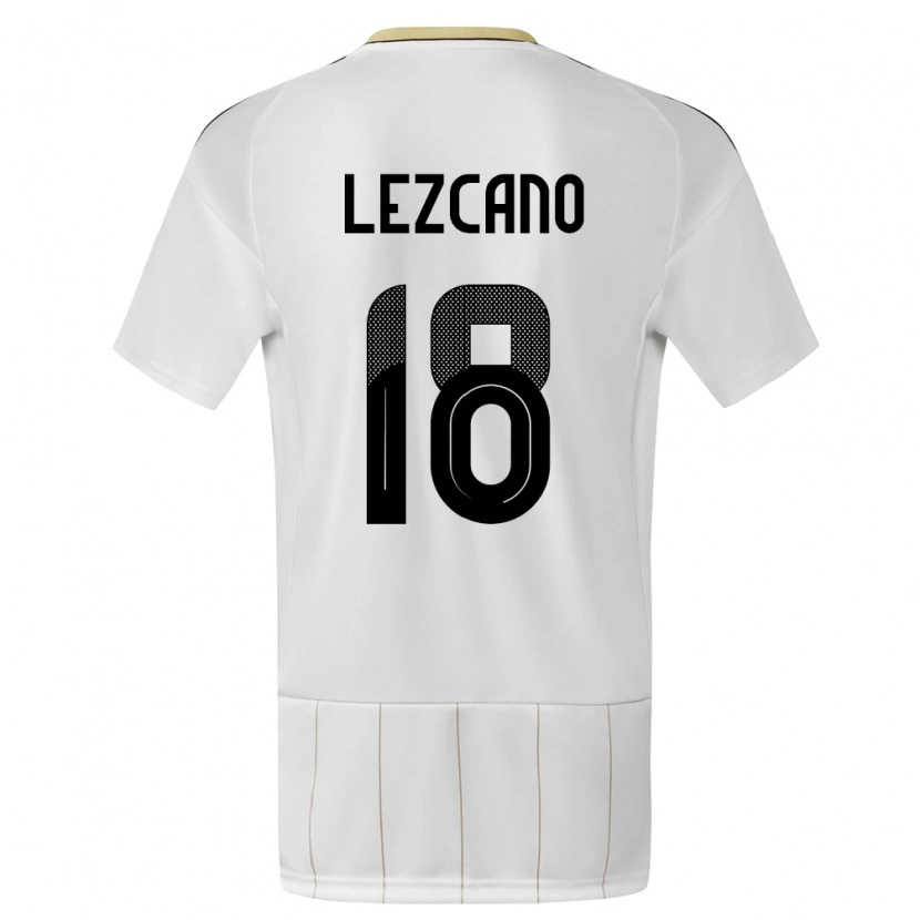 Danxen Pánské Kostarika Alexandre Lezcano #18 Bílý Daleko Hráčské Dresy 24-26 Dres