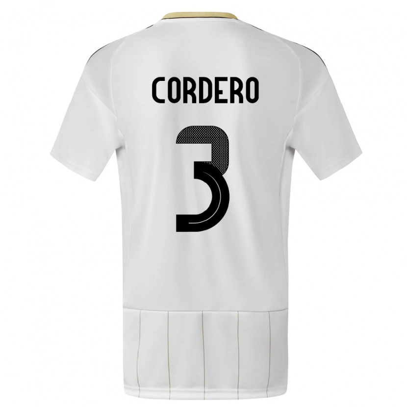 Danxen Pánské Kostarika Thiago Cordero #3 Bílý Daleko Hráčské Dresy 24-26 Dres