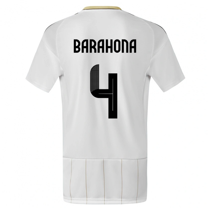 Danxen Pánské Kostarika Carlos Barahona #4 Bílý Daleko Hráčské Dresy 24-26 Dres
