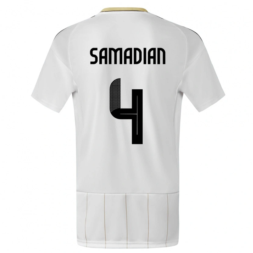 Danxen Pánské Kostarika Farbod Samadian #4 Bílý Daleko Hráčské Dresy 24-26 Dres