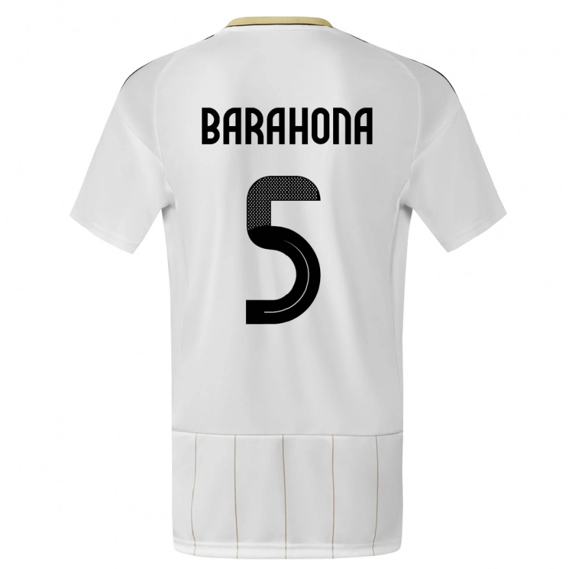 Danxen Pánské Kostarika Alberth Barahona #5 Bílý Daleko Hráčské Dresy 24-26 Dres