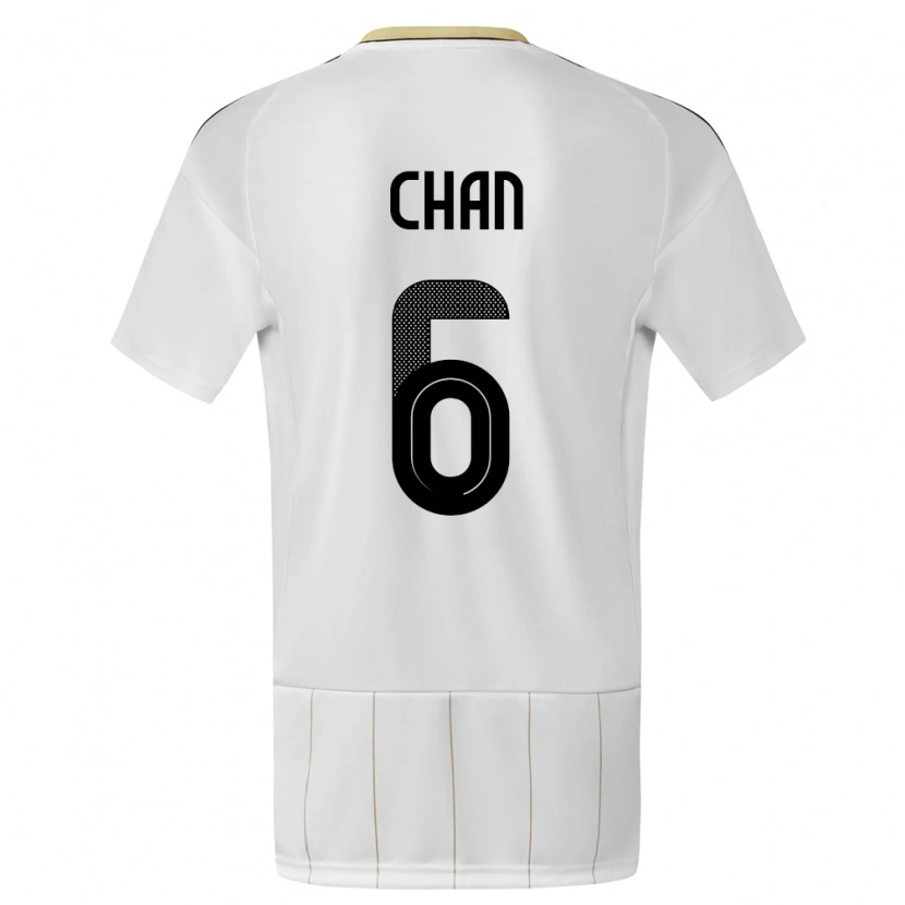 Danxen Pánské Kostarika Gabriel Chan #6 Bílý Daleko Hráčské Dresy 24-26 Dres