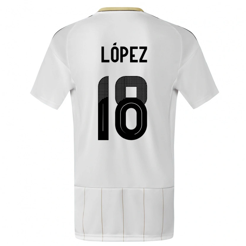 Danxen Pánské Kostarika Jafeth López #18 Bílý Daleko Hráčské Dresy 24-26 Dres