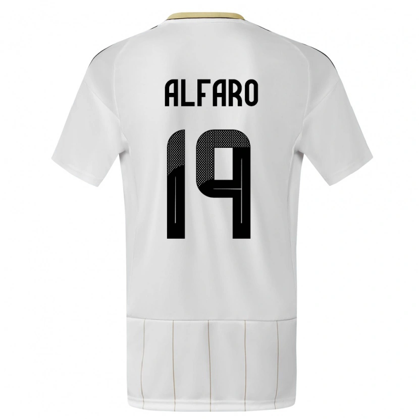 Danxen Pánské Kostarika Leonardo Alfaro #19 Bílý Daleko Hráčské Dresy 24-26 Dres