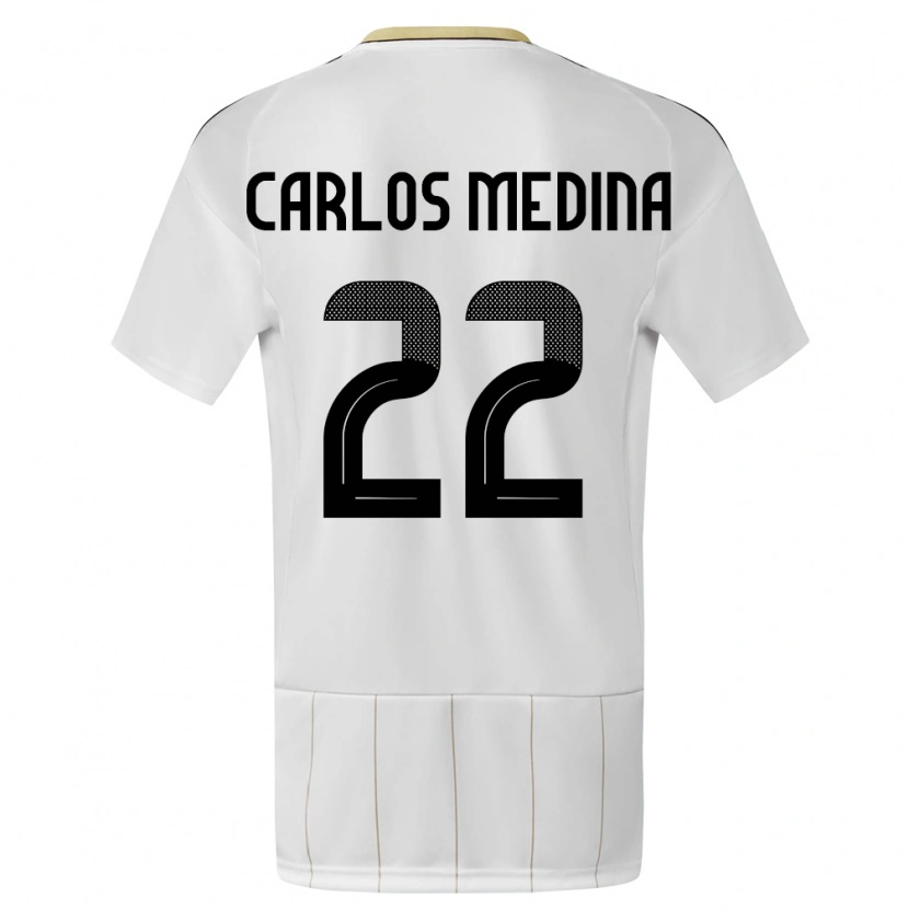 Danxen Pánské Kostarika Luis Carlos Medina #22 Bílý Daleko Hráčské Dresy 24-26 Dres