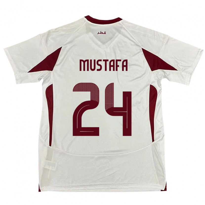 Danxen Pánské Katar Mustafa Mashaal #24 Bílý Daleko Hráčské Dresy 24-26 Dres