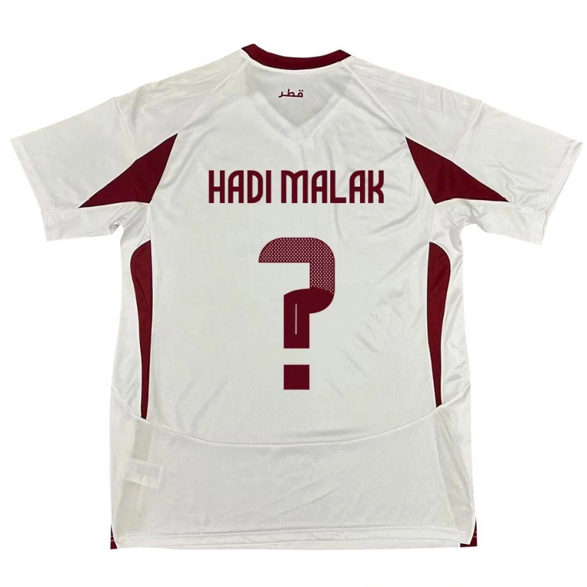 Danxen Pánské Katar Karam Hadi Malak #0 Bílý Daleko Hráčské Dresy 24-26 Dres