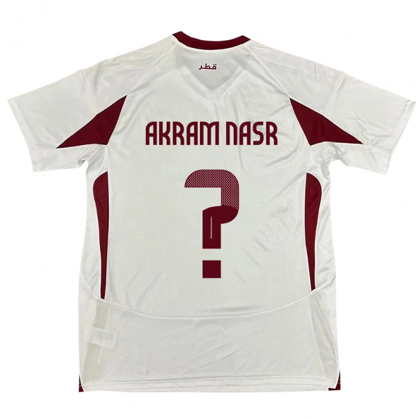 Danxen Pánské Katar Mohammed Akram Nasr #0 Bílý Daleko Hráčské Dresy 24-26 Dres