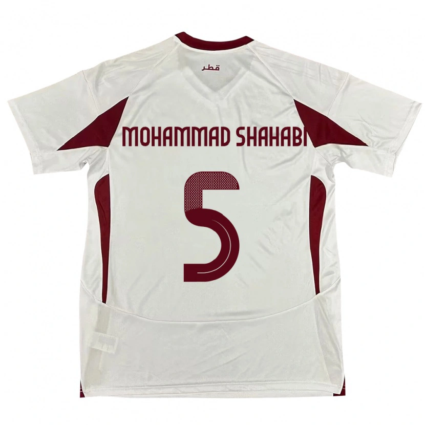 Danxen Pánské Katar Ali Mohammad Shahabi #5 Bílý Daleko Hráčské Dresy 24-26 Dres