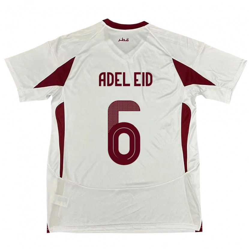 Danxen Pánské Katar Bassam Adel Eid #6 Bílý Daleko Hráčské Dresy 24-26 Dres
