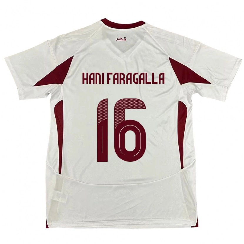 Danxen Pánské Katar Mohamed Hani Faragalla #16 Bílý Daleko Hráčské Dresy 24-26 Dres