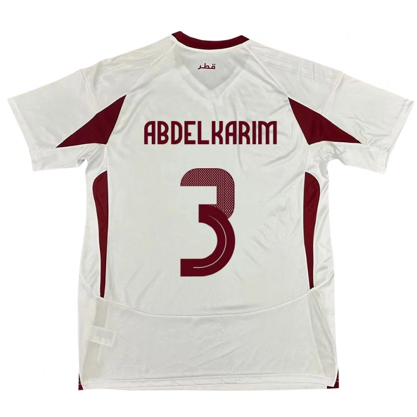 Danxen Pánské Katar Abdelkarim Hassan #3 Bílý Daleko Hráčské Dresy 24-26 Dres