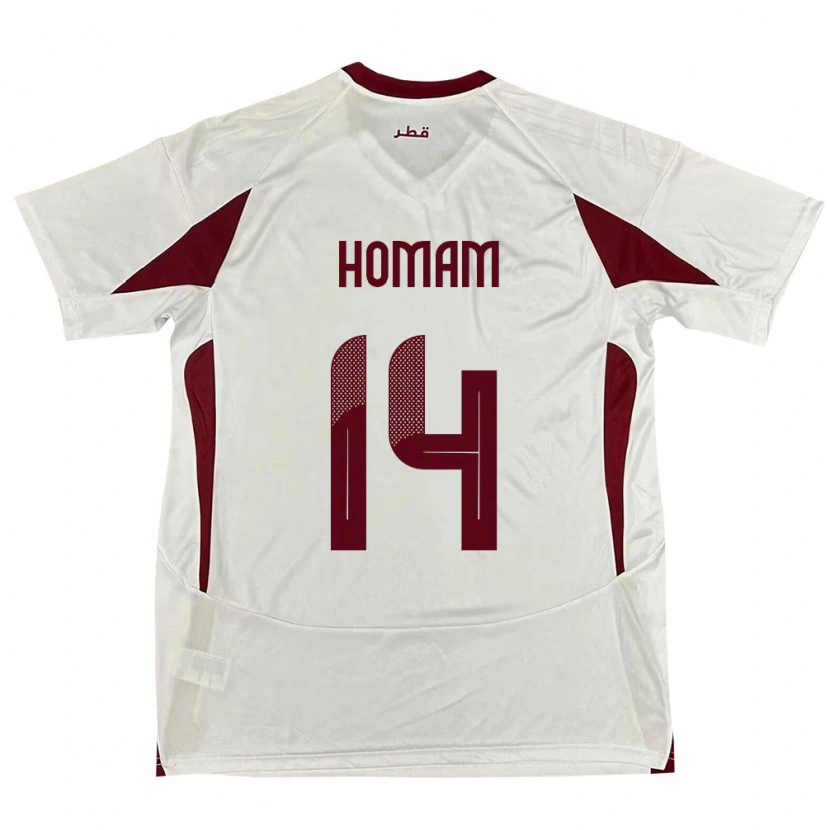 Danxen Pánské Katar Homam Ahmed #14 Bílý Daleko Hráčské Dresy 24-26 Dres