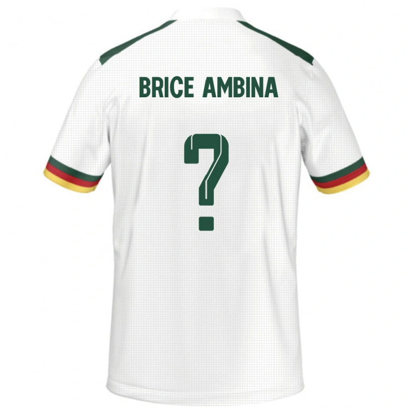 Danxen Pánské Kamerun Fidel Brice Ambina #0 Bílý Daleko Hráčské Dresy 24-26 Dres
