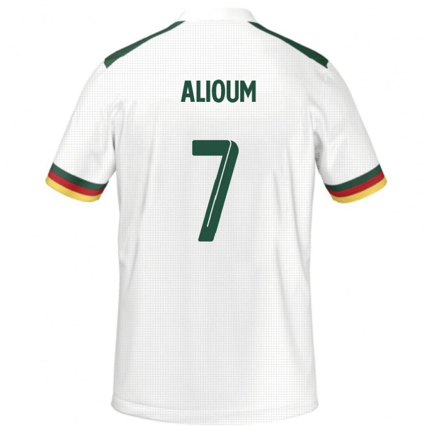 Danxen Pánské Kamerun Saidou Alioum #7 Bílý Daleko Hráčské Dresy 24-26 Dres