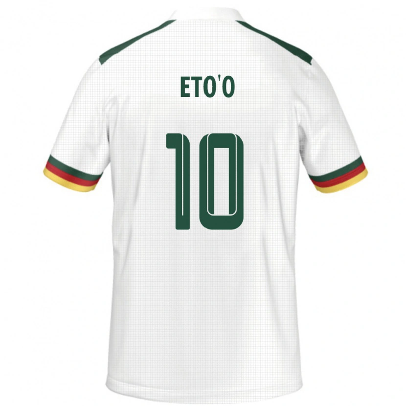 Danxen Pánské Kamerun Etienne Eto'o #10 Bílý Daleko Hráčské Dresy 24-26 Dres