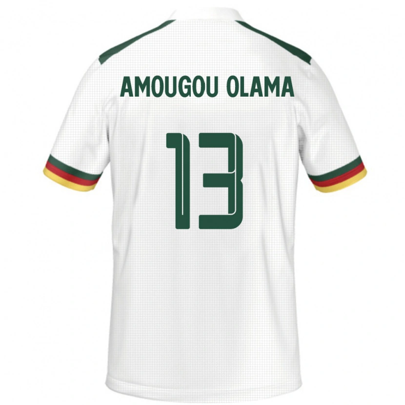 Danxen Pánské Kamerun Maurel Amougou Olama #13 Bílý Daleko Hráčské Dresy 24-26 Dres